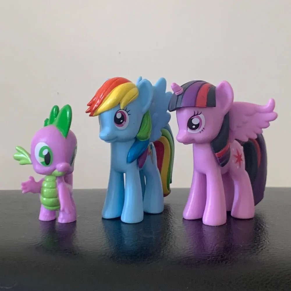 My Little Pony lot of 3 vinyl figurines twilight sparkle rainbow dash spike